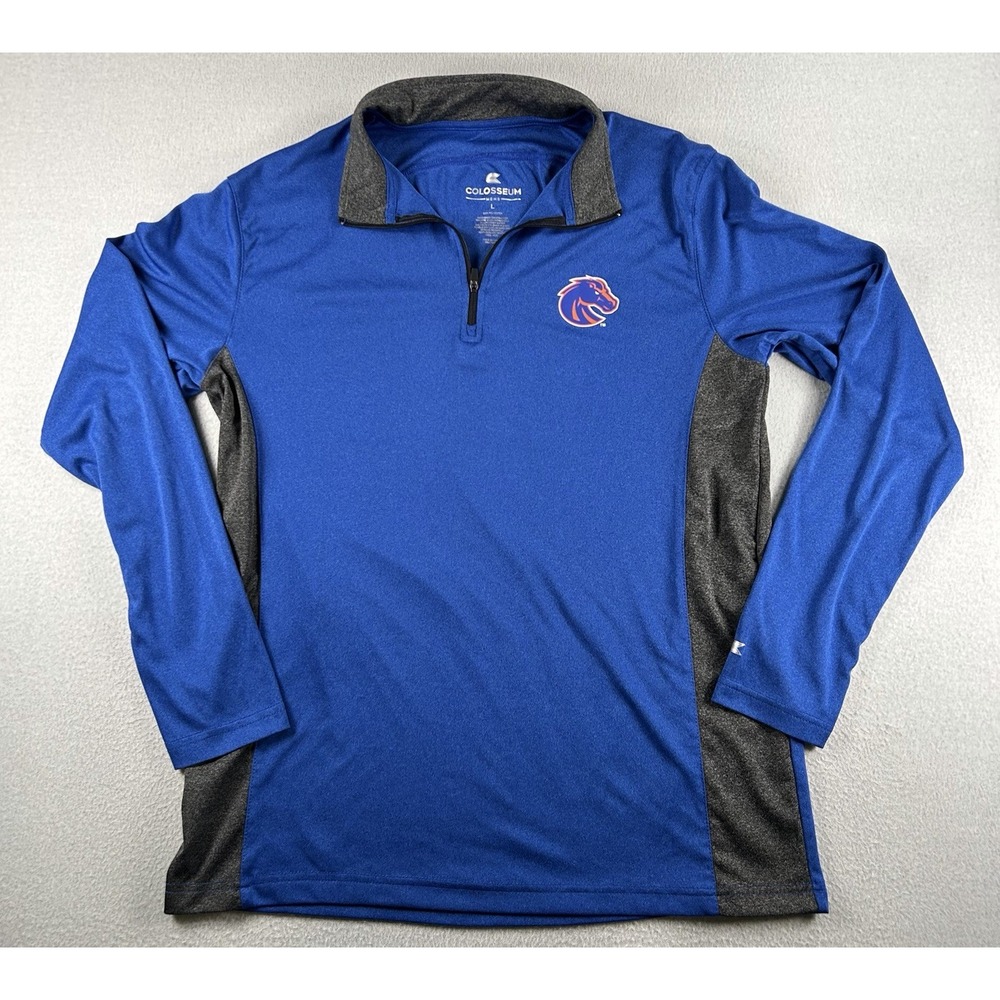 Colosseum Boise State Broncos 1/4 Zip Pullover Mens LARGE Long Sleeve